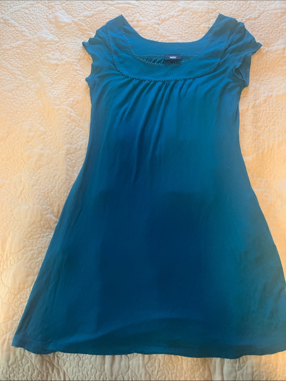 Target Teal Short-Sleeve Scoop Neck Mini Dress